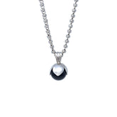 Magnolia Pendant in Silver with Onyx